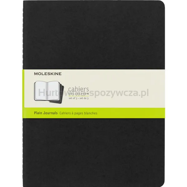 Zestaw 3 Zeszytów MOLESKINE Cahier Journals XL (19x25cm) gładki, 120 stron, czarny
