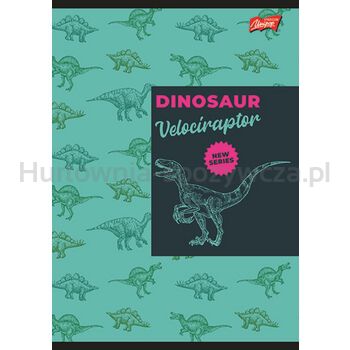 Unipap zeszyt okładka laminowana A5, 16 kartek, krata DINOSAUR