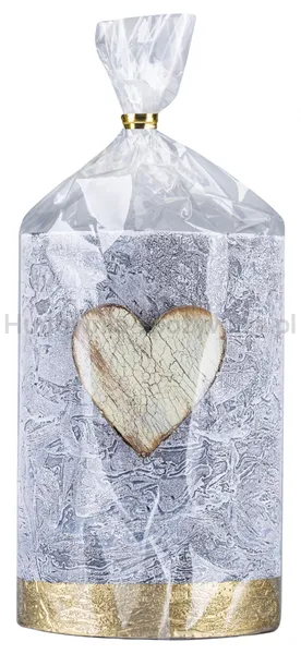 Świeca słupek DONAU HOME Golden Heart, 70x100mm, grafitowy