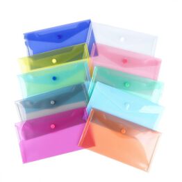 Teczka kopertowa, PP, DL, 126 x 225 x 0,18 mm, na zatrzask, display, mix kolorów 