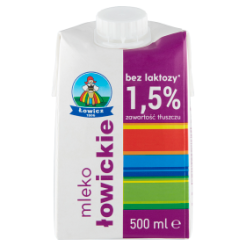 Mleko Łowickie Uht 1,5% 500 Ml Bez Laktozy Łowicz