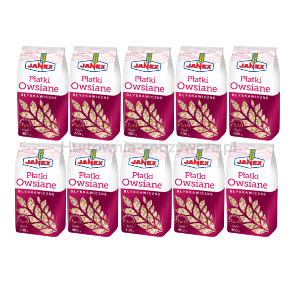 Janex Płatki Owsiane Błyskawiczne 400g x 10 sztuk