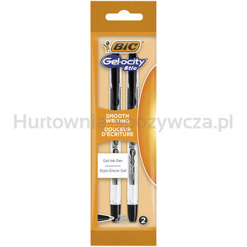 BIC Gel-ocity Stic Długopis żelowy czarny Pouch 2 sztuki