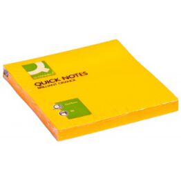 Bloczek samoprzylepny Q-CONNECT Brilliant, 76x76mm, 1x80 kart., pomarańczowy