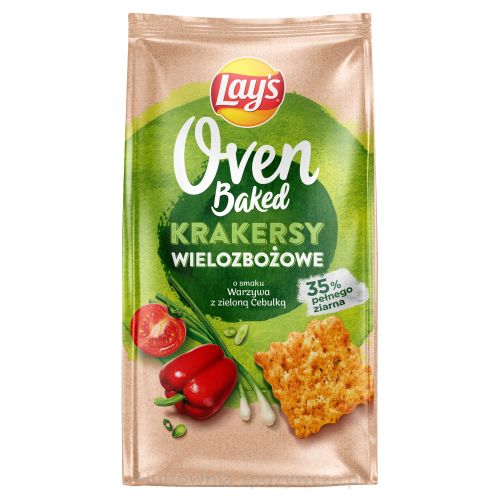 Lay’S Oven Baked Krakersy Wielozbożowe Warzywa Z Zieloną Cebulką 80G