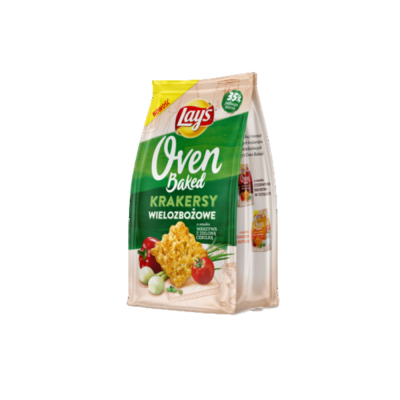 Lay’s Oven Baked Krakersy wielozbożowe warzywa z zieloną cebulką 80g