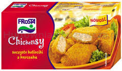 Frosta Chickensy Chrupiące Kotleciki Z Kurczaka 250 G + Sos 25 Ml