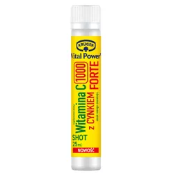 Krüger Vital Power Shot Witamina C 1000 z cynkiem Forte, płyn w ampułkach, 25 ml
