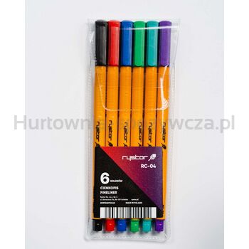 Rystor Cienkopis RC-04 6sztuk etui 