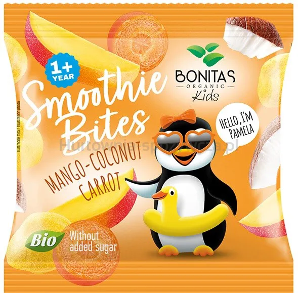 Liofilizowana Przekąska Mango-Kokos-Marchew Bio 10 G