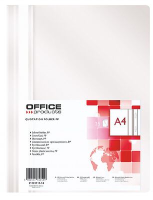 Office Products Skoroszyt, PP, A4, miękki, 100/170mikr., biały [BIURO]