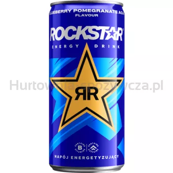 Rockstar Blueberry Pomegranate Acai Gazowany napój energetyzujący 250 ml kaucja
