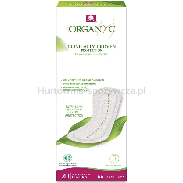 Wkładki higieniczne, ultra cienkie, extra long 20szt BIO