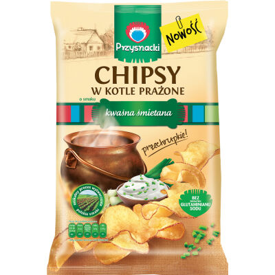 Przysnacki Chipsy W Kotle Prażone Kwaśna Śmietana 125 G