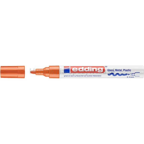 Edding Marker olejowy połyskujący e-750 2-4 mm, pomarańczowy 