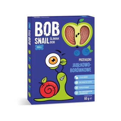 Przekąska Roll Jabłko - Borówka Bez Dodatku Cukru Bezglutenowa 60 G - Bob Snail [BIO]