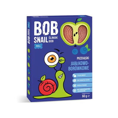 Przekąska Roll Jabłko - Borówka Bez Dodatku Cukru Bezglutenowa 60 G - Bob Snail [BIO]