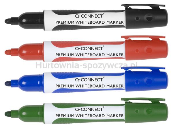 Q-Connect Marker do tablic Premium, gum. rękojeść, okrągły, 2-3mm (linia), niebieski  - 2