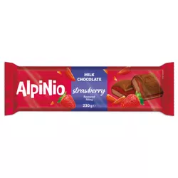 Alpinio.Czekolada mleczna z nadzieniem o smaku truskawkowym i nadzieniem truskawkowym 230g