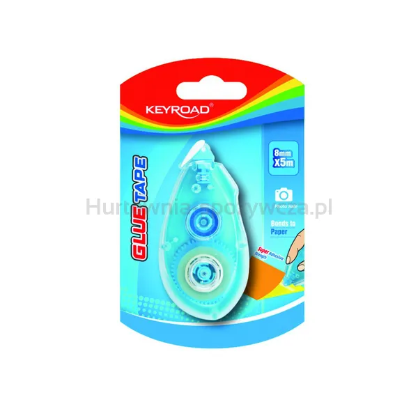 Klej w taśmie KEYROAD, permanentny, 8mmx5m, blister