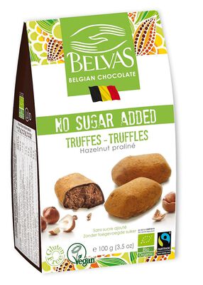 Belvas Czekoladki Belgijskie Trufle Z Orzechami Laskowymi Bez Dodatku Cukrów Bezglutenowe Bio 100 G [BIO]