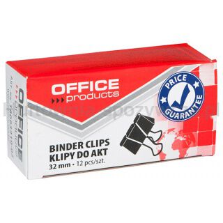 Klipy do dokumentów OFFICE PRODUCTS, 32mm, 12szt., czarne