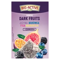 Big-Active Herbatka Owocowa Dark Fruits Jeżyna, Borówka, Figa, Marakuja + Czarnuszka 20Torebek X 2,25G