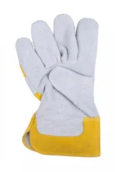 Rękawice robocze DONAU SAFETY DS-DOKBASIC, doker, dwoina bydlęca, rozm. 10,5/XL, szaro-żółte