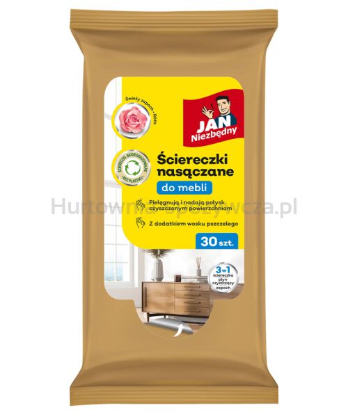 Ściereczki nasączane JAN NIEZBĘDNY, do mebli, 30 szt.