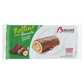 Balconi Rollino Nocciola Rolki Biszkoptowe Z Kremem Orzechowym W Polewie 222 G