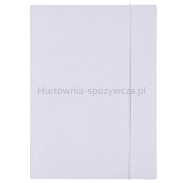 Teczka z gumką OFFICE PRODUCTS Budget Pro, karton, biała wewn., A4, 250gsm, 3-skrz., biała