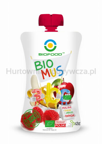 Mus Malinowo - Bananowo - Jabłkowy Bezglutenowy Bio 90 G - Bio Food [BIO]