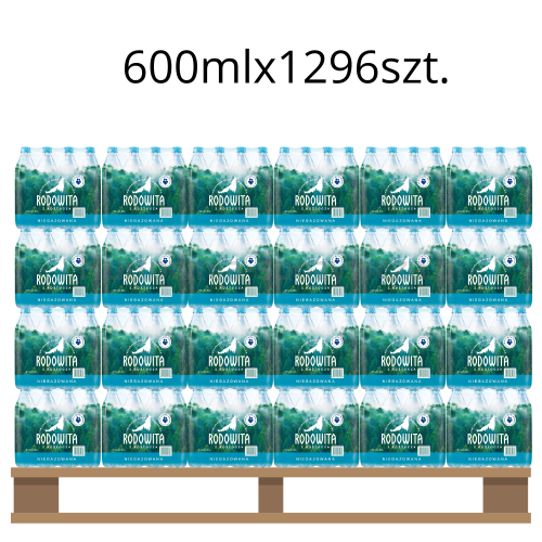 Woda Rodowita gazowana 0,6L <br>(Paleta 1296 szt.)