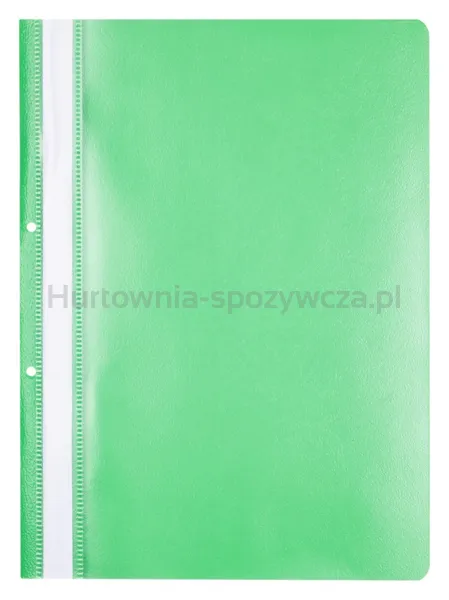 Skoroszyt OFFICE PRODUCTS, PP, A4, 2 otwory, 100/170mikr., wpinany, zielony
