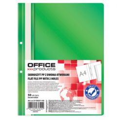 Skoroszyt Office Products, Pp, A4, 2 Otwory, 100/170Mikr., Wpinany, Zielony