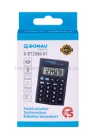 Kalkulator kieszonkowy DONAU TECH, 8-cyfr. wyświetlacz, wym. 85x56x9 mm, czarny - 3