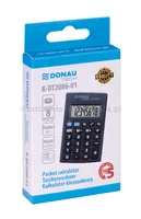 Kalkulator kieszonkowy DONAU TECH, 8-cyfr. wyświetlacz, wym. 85x56x9 mm, czarny - 4