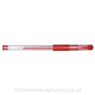 Długopis Żelowy Donau Z Wodoodpornym Tuszem 0,5Mm, Czerwony