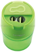 Temperówka KEYROAD Robby, aluminiowa, podwójna, z pojemnikiem, pakowane na displayu, mix kolorów - 4