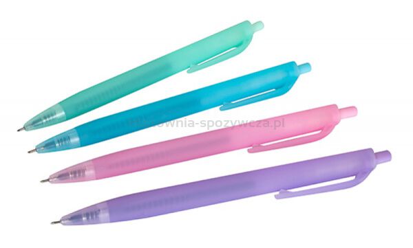Apli Długopis automatyczny żelowy Nordik, trójkątny, wkład niebieski, mix kolorów pastel  - 2
