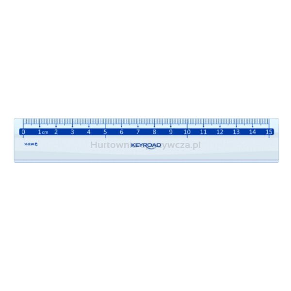 Linijka plastikowa KEYROAD, 15 cm, zawieszka, transparentna - 2