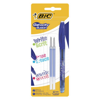 BIC Długopis żelowy Gel-ocity Illusion wymazywalny niebieski blister 1 sztuka + 2 wkłady