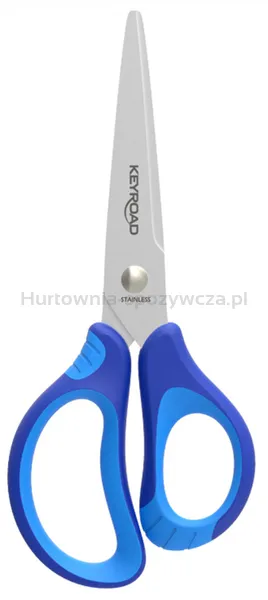 Nożyczki szkolne KEYROAD, 15cm, miękkie, pakowane na displayu, mix kolorów