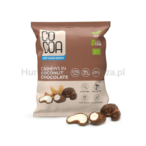 Orzechy Nerkowca W Czekoladzie Kokosowej Bez Dodatku Cukru Bio 70 G - Cocoa [BIO]