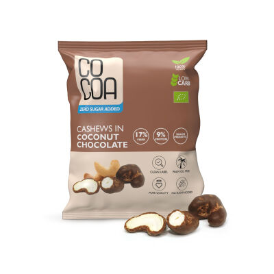 Orzechy Nerkowca W Czekoladzie Kokosowej Bez Dodatku Cukru Bio 70 G - Cocoa [BIO]