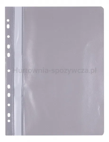 Skoroszyt OFFICE PRODUCTS, PP, A4, miękki, 100/170mikr., wpinany, szary
