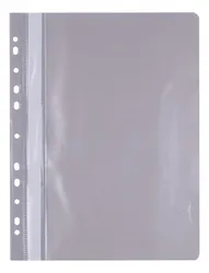 Skoroszyt OFFICE PRODUCTS, PP, A4, miękki, 100/170mikr., wpinany, szary