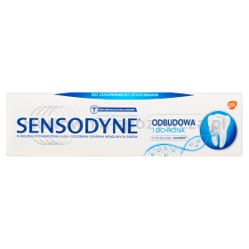 Sensodyne Odbudowa I Ochrona Pasta Z Fluorem Do Nadwrażliwych Zębów, Wyrób Medyczny, Utwardzająca Szkliwo O Smaku Miętowym, 75 Ml