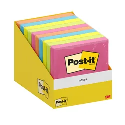 Karteczki Samoprzylepne Post-It, 76X76Mm, 1X100 Kart., Mix Kolorów