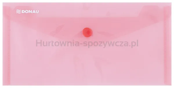 Teczka kopertowa DONAU zatrzask, PP, DL, 180mikr., czerwona